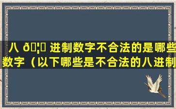 八 🦟 进制数字不合法的是哪些数字（以下哪些是不合法的八进制）